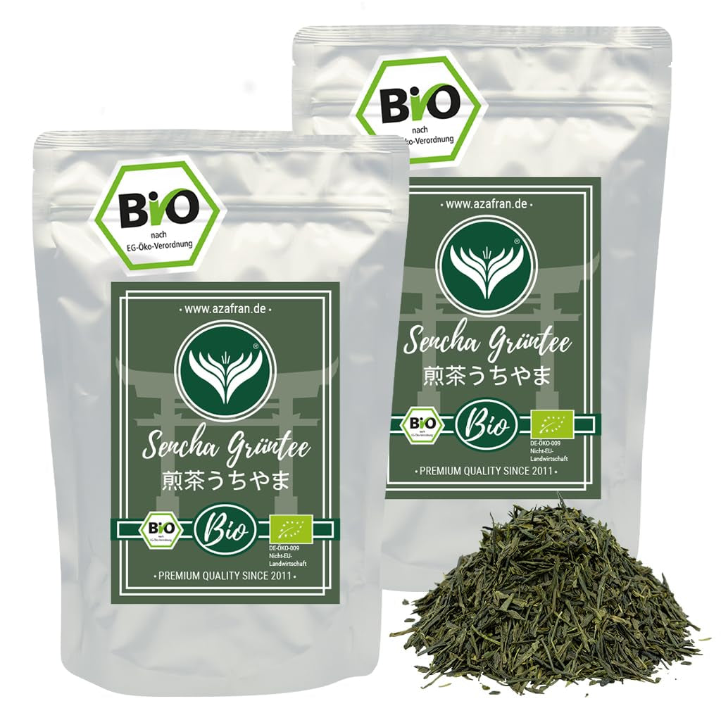 Azafran Green Tea - Bio Sencha Green Tea sypaný řez - Original Uchiyama z Japonska 250 g