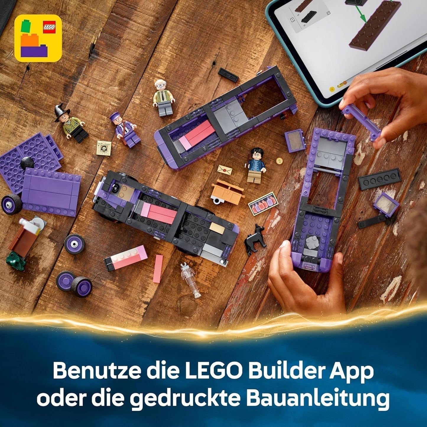LEGO Harry Potter Adventures with the Traveling Knight Stavebnice 5 minifigurek včetně Ernieho Pranga, Stana Shunpikea a šlapací autobus Hračka pro fanoušky kouzelnického světa Chlapci a dívky 8 let 76446 Stavebnice Beuche den LEGO-Store