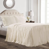 Lush Decor Povlak na přikrývku s volánovou sukní, polyester, bílá, manželská postel a peřiny Lush Decor Ivory Queen