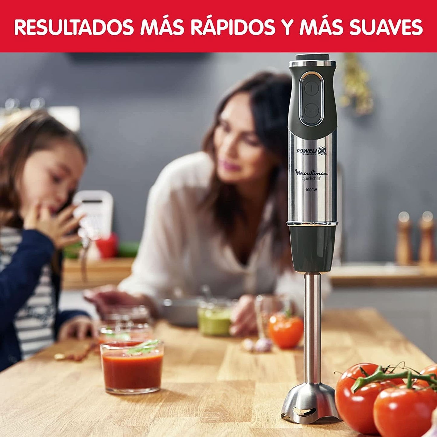 DD6558 DD655810 Quickchef 3-v-1 Tauchmixer, Powelix-Technology, 3 Zubehörteile, Edelstahl, Stahl/Schwarz Kitchen Naty Shop