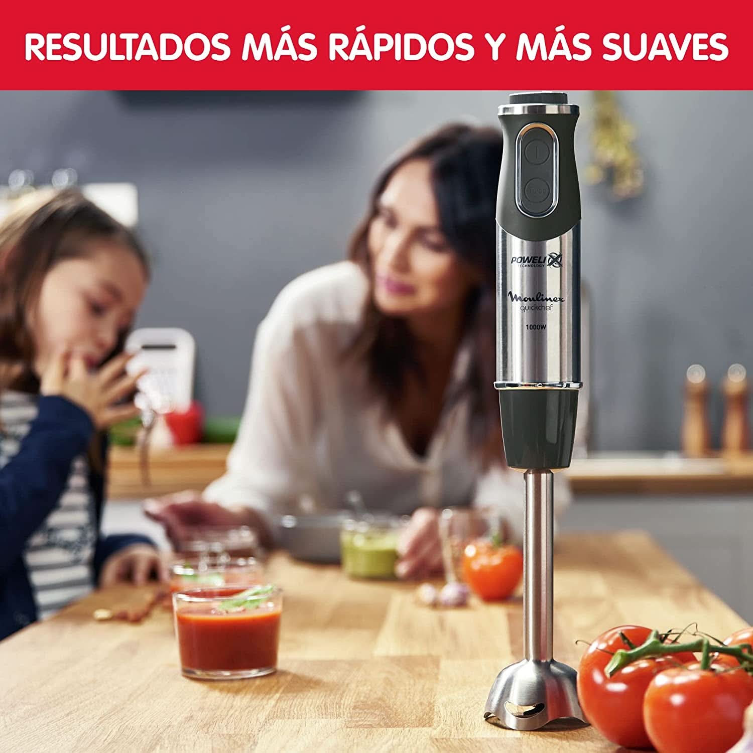 DD6558 DD655810 Quickchef 3-v-1 Tauchmixer, Powelix-Technology, 3 Zubehörteile, Edelstahl, Stahl/Schwarz Kitchen Naty Shop