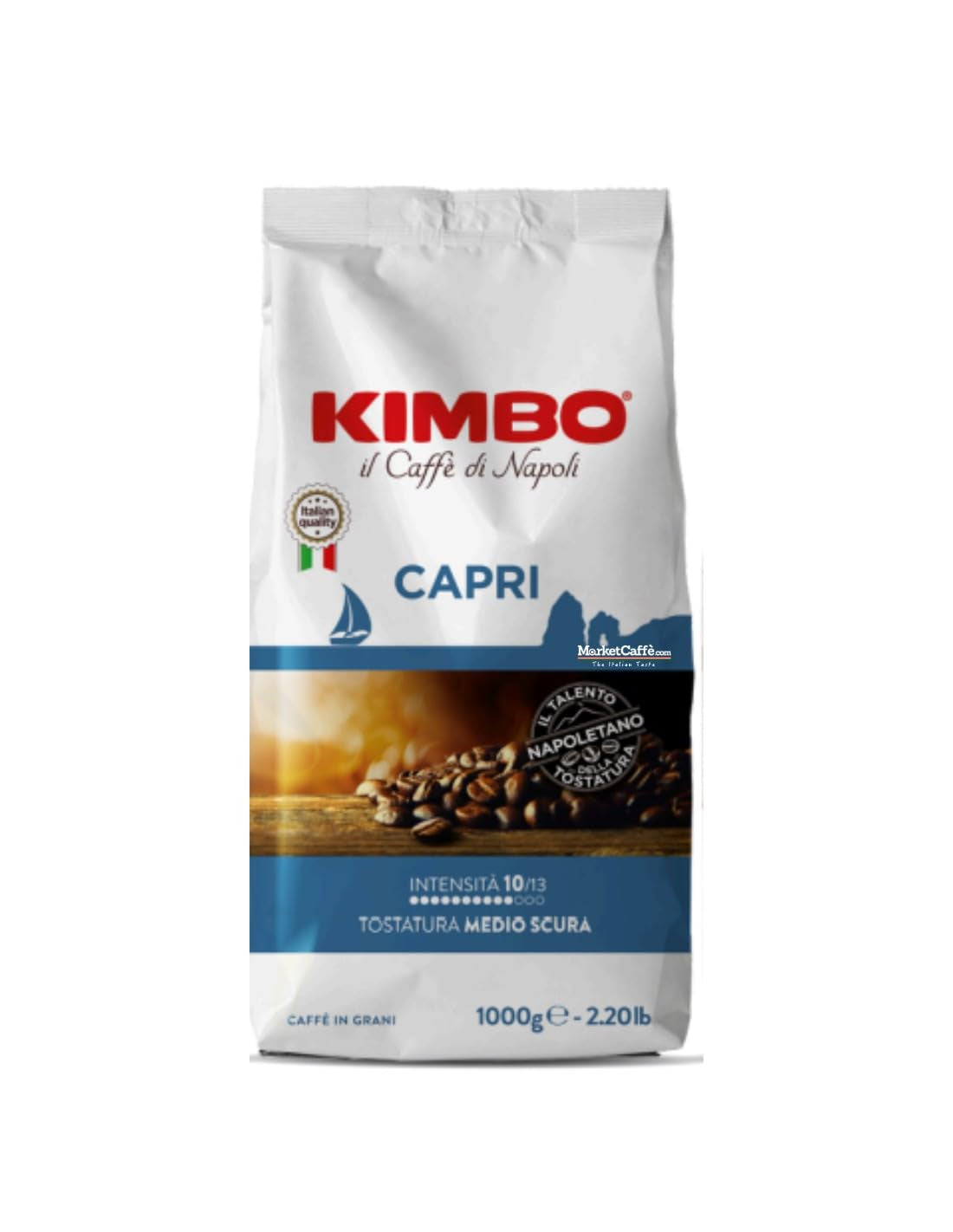 Kávová zrna Capri, středně pražená, pytel 1 kg
