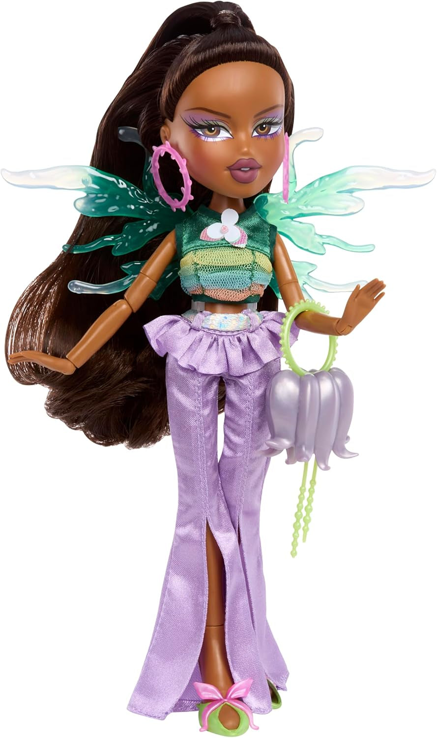 Bratz Fashion Pixiez Sasha Doll - Fantastická sběratelská panenka se skutečnou módou a doplňky, křídly, které se promění v prsten