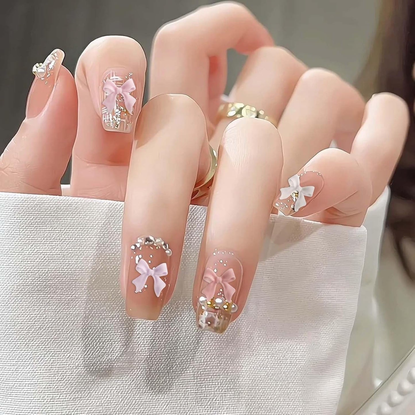 100 Stück Sady 3D ozdob na nehty Schleifen Nagelanhänger Nagelkunst Dekorationen Schleife Für Acrylnägel, Süße Kawaii-Schleifenanhänger, Hübsche Nagel-Schleifenanhänger-Dekoration