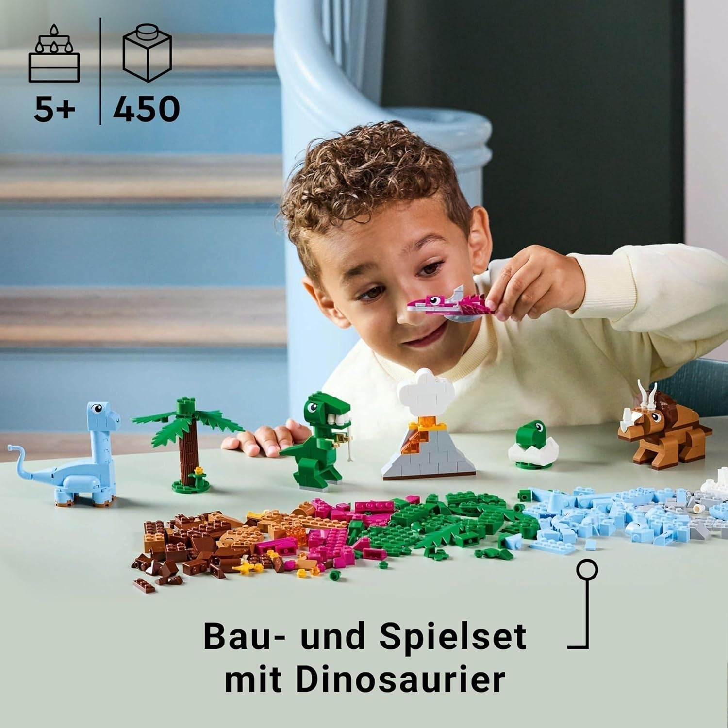 Stavebnice LEGO Classic Kreativní dinosauři s modely zvířat a figurkami vyrobenými z cihel, nápaditý herní zážitek, dárek pro chlapce a dívky od 5 let, včetně T.Rexe a Triceratopse 11041 stavebnic Besuche den LEGO-Store
