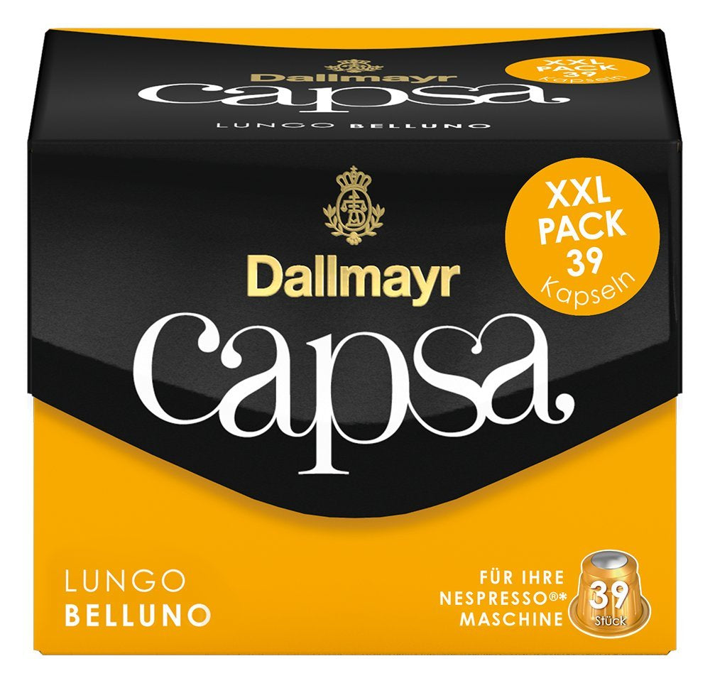 Capsa Lungo Belluno XXL, 39 kapslí kompatibilních s Nespresso, 1er Pack (1 x 218 g) & Capsa prodomo, 56 g