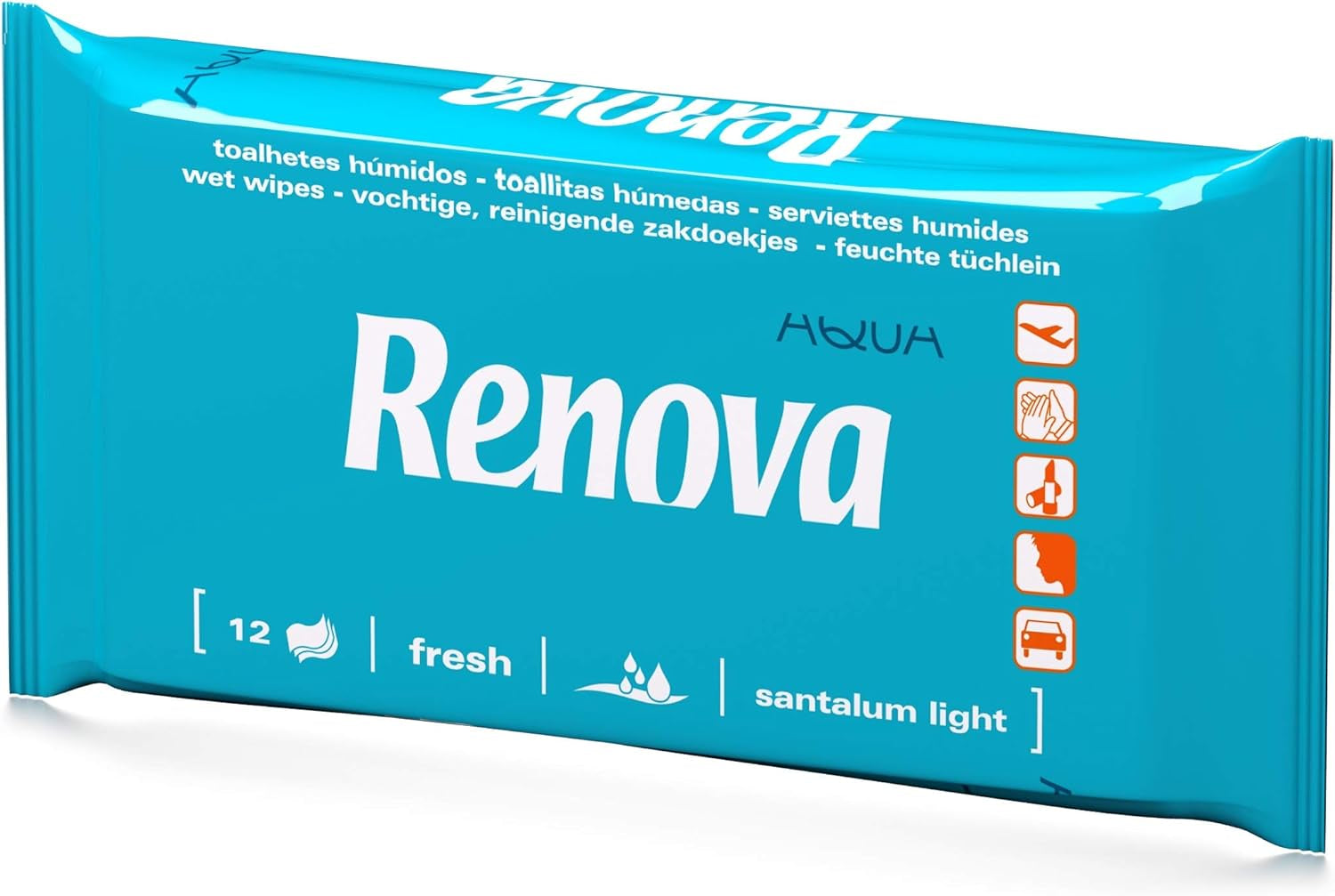 Vlhčené ubrousky Renova - 12 vlhčených a vonných ubrousků