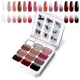 Gradient Painting Gel, 12 barev Ombre Gel lak na nehty se 100 ks houbiček na nehty a 4 drápy kovovým drapákem pro francouzskou manikúru DIY nail art, sada I