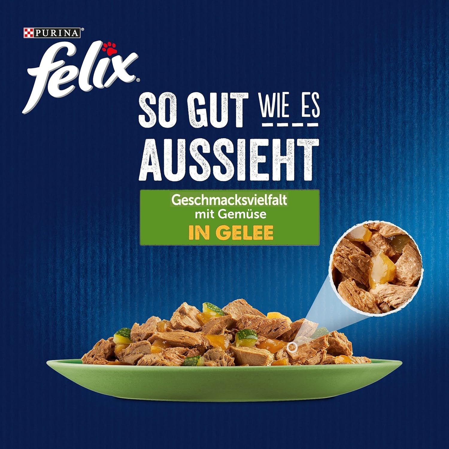 Felix So gut wie es aussieht Katzenfutter nass v Gelee, Sorten-Mix, 6er Pack (6 x 12 Beutel à 85 g)