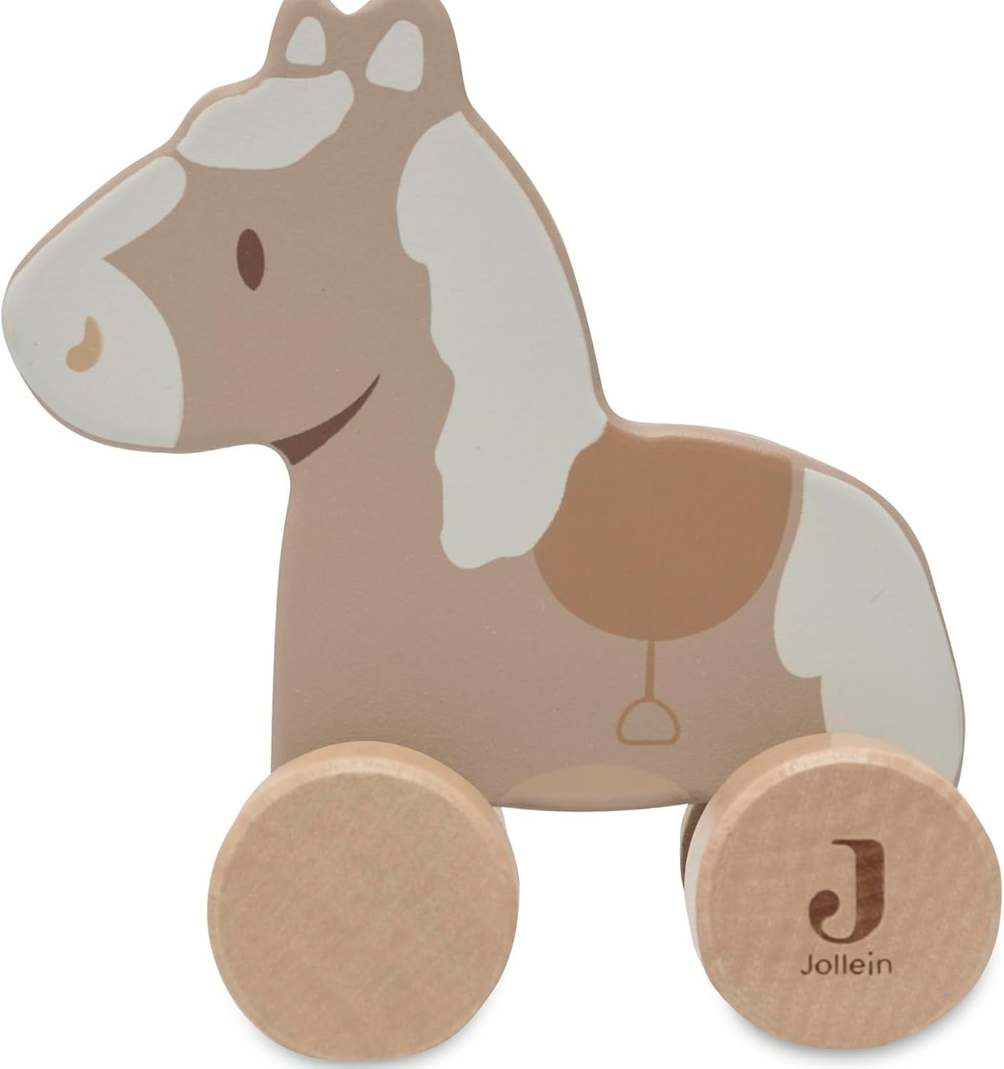 Jollein 112-001-67090 Dřevěná hračka na kolečkách, zelená Baby Toys Naty Shop Horse
