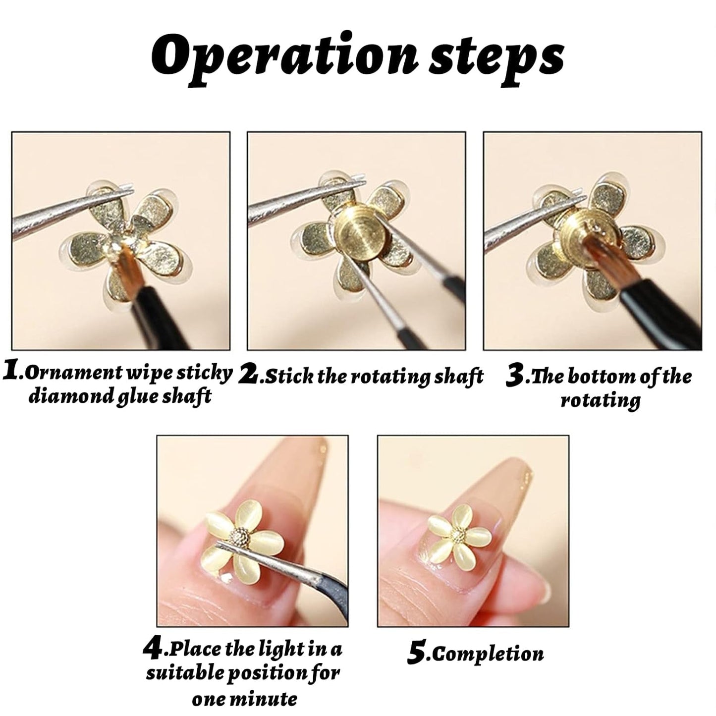Nail Art Rotating Charm, 20 Stück Spinning Nail Charms Rotační ložisko na nehty Für Nail Art Design DIY Crafting Schmuck Zubehör