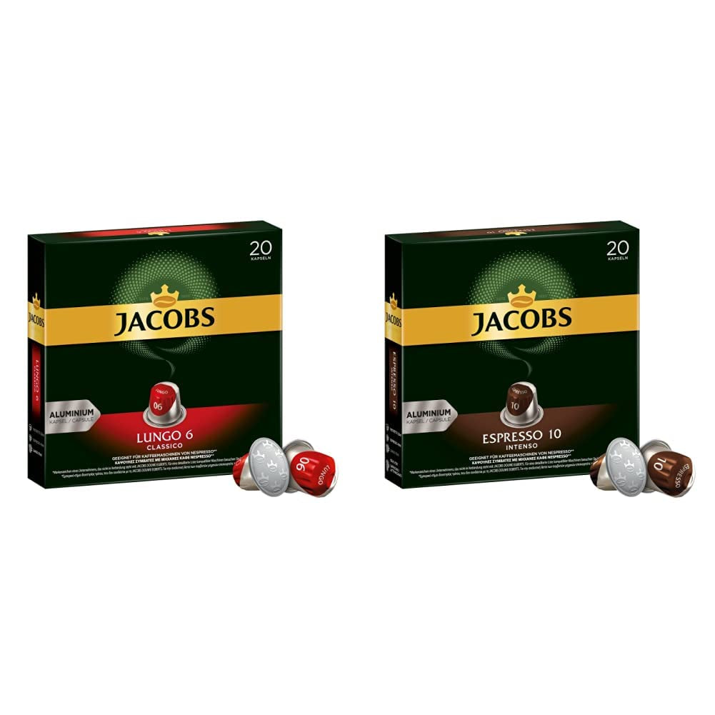 Kaffeekapseln Lungo Classico, Intensität 6 von 12, 10 x 20 Getränke & Kaffeekapseln Espresso Intenso, Intensität 10 von 12, 200 Nespresso®* kompatibilní Kapseln, 10 x 20 Getränke