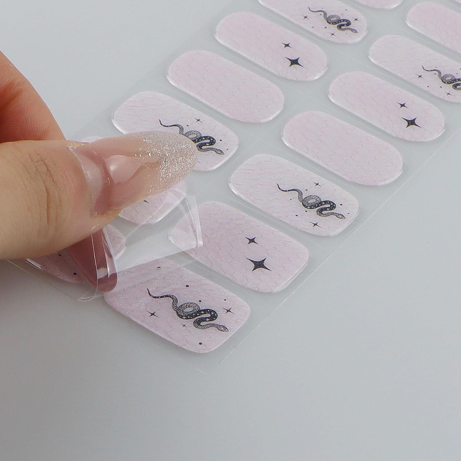 JMEOWIO Nagelfolie UV Härtend Schlange Stern UV gelové proužky na nehty Nálepka na nehty Nagelaufkleber Nail Art Dekoration Nageldesign Zubehör