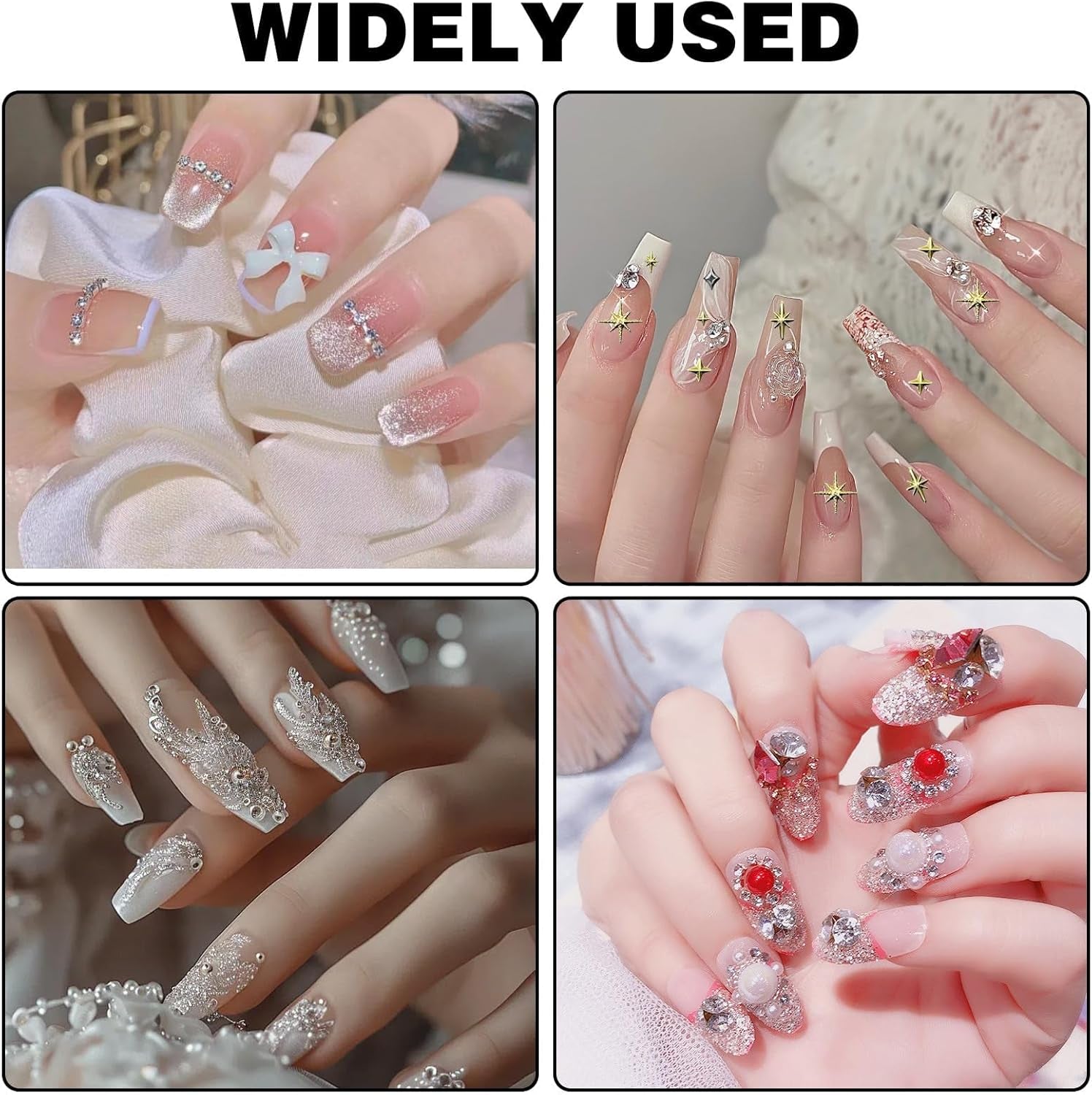 3400 Stück Goldene Und Silberne Sternperlen, Goldene Nagelanhänger, Zubehör Für Nagelschmuck, Schöne Sternnagelanhänger Für Nägel, Nail Art Rhinestones