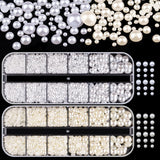 GZMAYUEN Nail Art Perlen Micro Caviar Für Nägel, 0,3-3 mm Goldene Silber Mini Caviar Strasssteine, Weiß Béžový Mini Nägel Perlen Mikroperlen Dekor Für Nägel