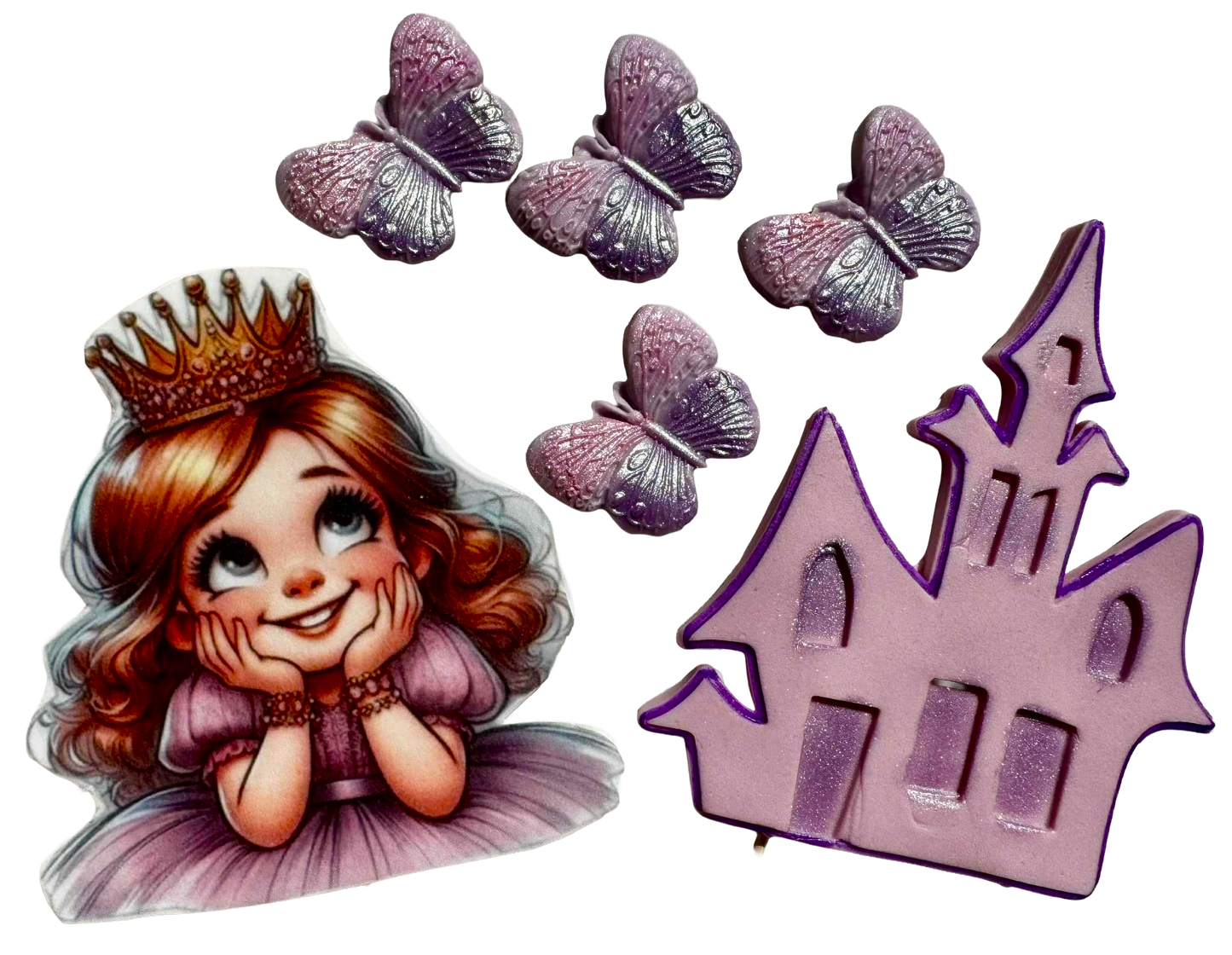 Sada 6 jedlých dekorací, Dekorace z cukrové pasty Little Princess Nati Shop
