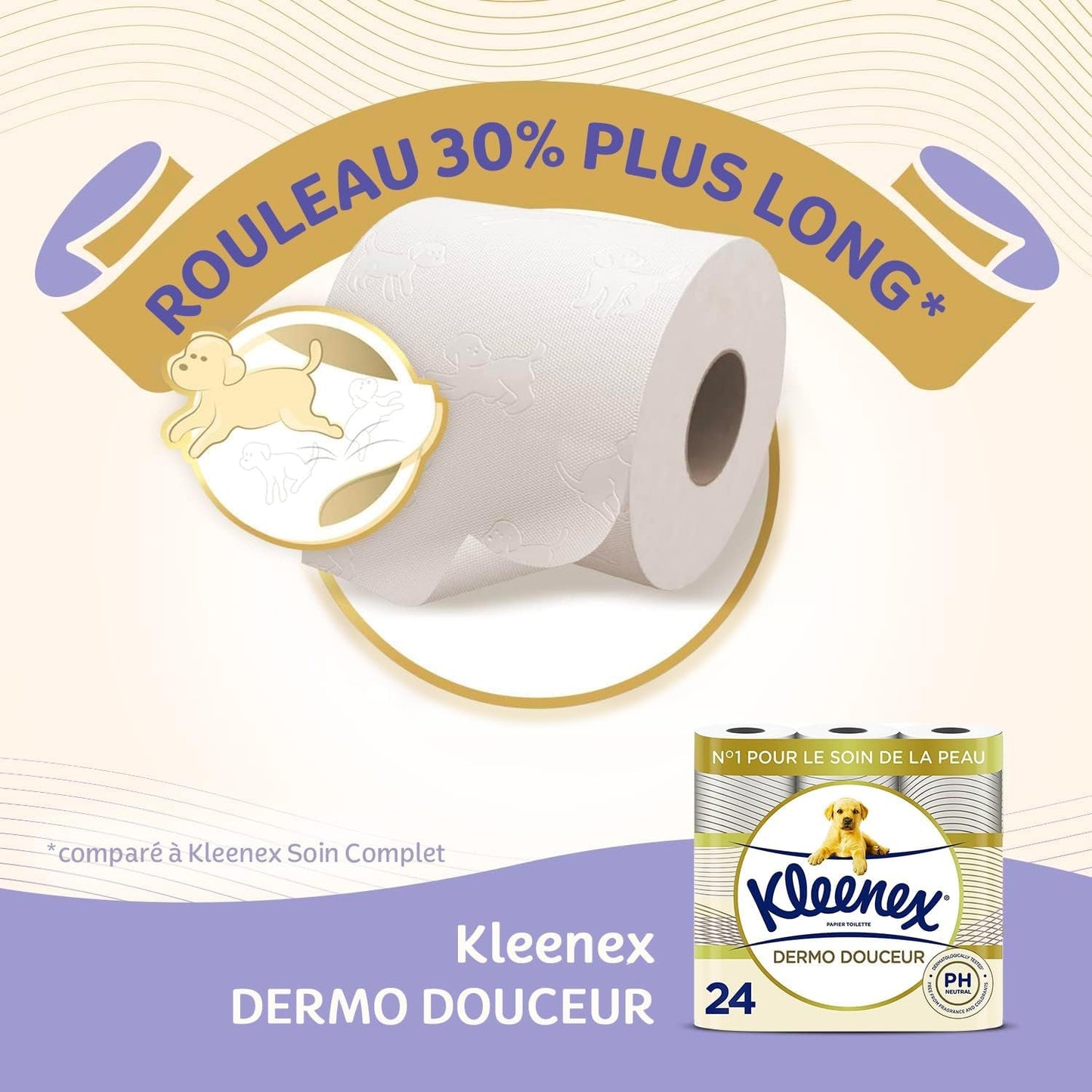 KLEENEX Dermo Douceur 4230420 Toaletní papír, 24 rolí (4 X 6 rolí) bílý, 24 Unité (šarže 6)