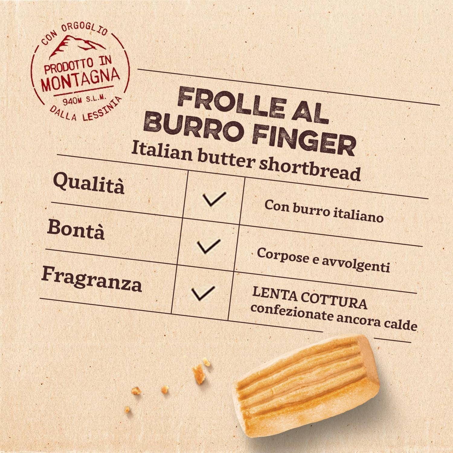 Frolle Al Burro prsty. Biscotti tradičně připravované Come Una Volta. Ideální Come Fine Pasto Goloso, Ma Anche Da Abbinare Al the O Al Caffè. Balení Ano 150G