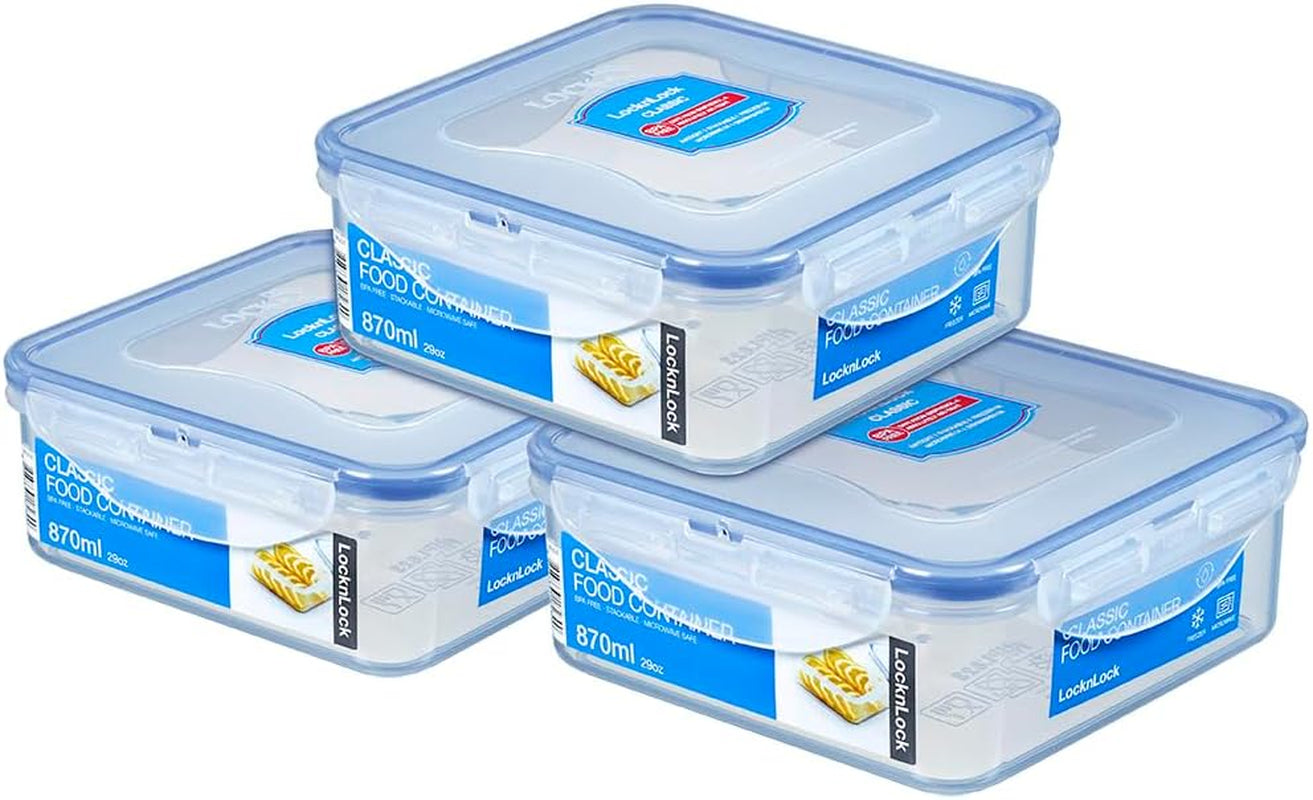 Sada dóz LocknLock PP Classic 5ks | 180ml, 350ml, 600ml, 870ml, 3,6L | 100% vzduchotěsné a vodotěsné | bez BPA | organizér do mrazničky a chladničky | vhodné do myčky a mikrovlnné trouby Dózy na potraviny Naty Shop Square 3 ks.