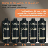FemMas Oxycreme v 6% 1000 ml I Oxidační činidlo pro barvení a barvení vlasů I Snadná aplikace a optimální fixace I Vývojka pro jednotné výsledky v salonní kvalitě I Vývojka pro barvení vlasů Barva na vlasy Naty Shop