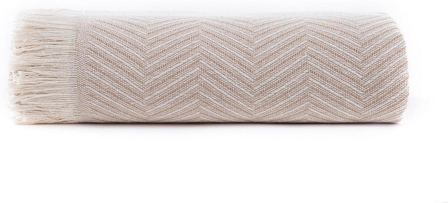 Todocama multifunkční přehoz, přehoz, přehoz, potah na pohovku, jarapas, vzor rybí kosti (230 X 260 Cm, pískově béžová). Postele a přikrývky Besuche den Todocama-Store Arena béžová 230 X 260 cm