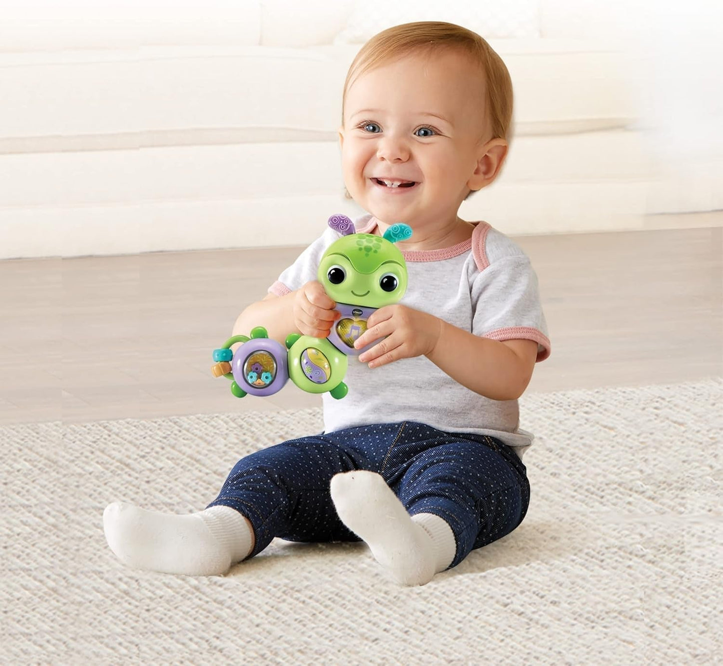 VTech Baby Spinning Fun Caterpillar - Mluvící a zpívání Interaktivní hračka na zvonek a motorické dovednosti - Na 6-24 měsíců Hračky pro miminka Naty Shop