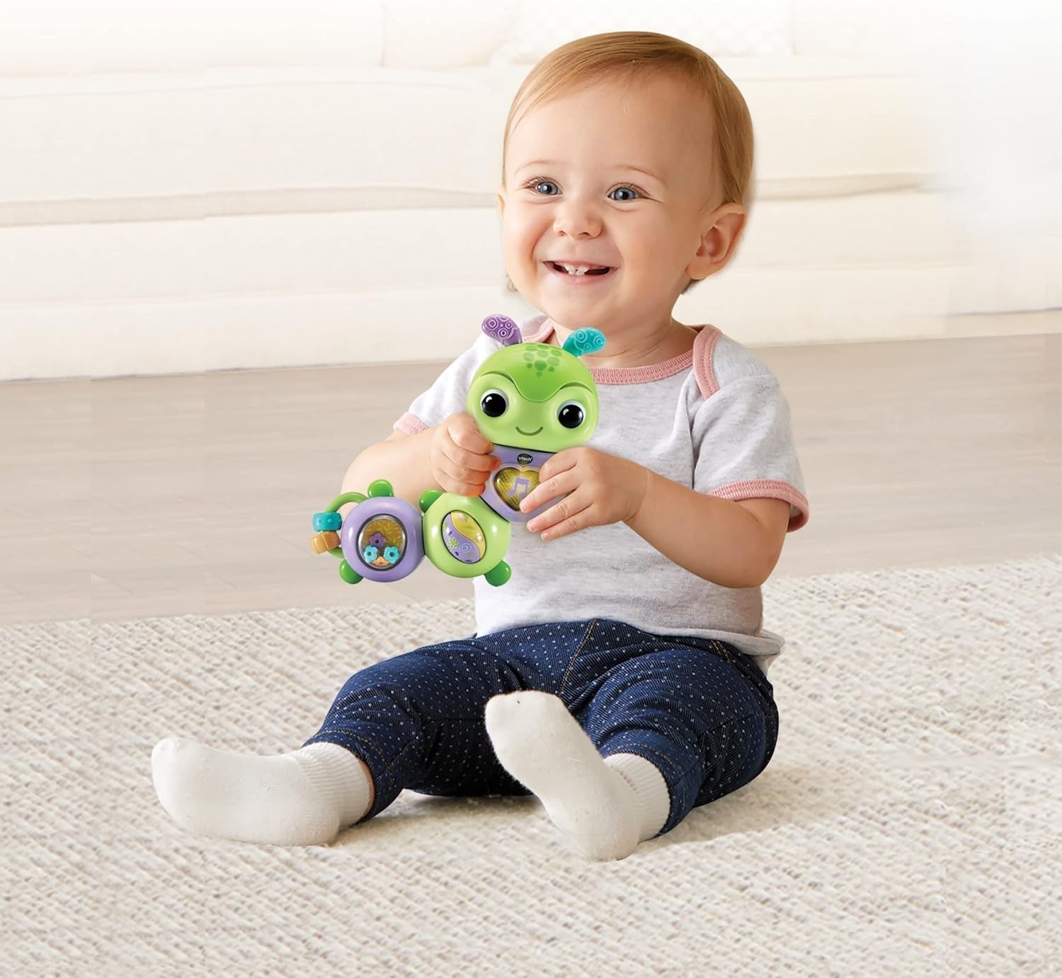 VTech Baby Spinning Fun Caterpillar - Mluvící a zpívání Interaktivní hračka na zvonek a motorické dovednosti - Na 6-24 měsíců Hračky pro miminka Naty Shop