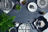 Sada talířů Excelsa Boheme Noir, 18dílná, Porcelán, Schwarz