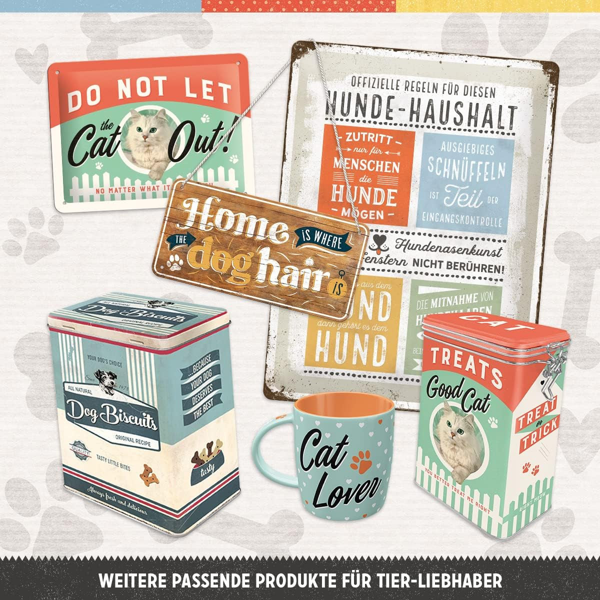 Nostalgic-Art Box s retro příchutí, 1,3 l, Good Cat Treats - tip na dárek pro majitele koček, ve vintage designu, ve vintage designu Krabice na potraviny Naty Shop
