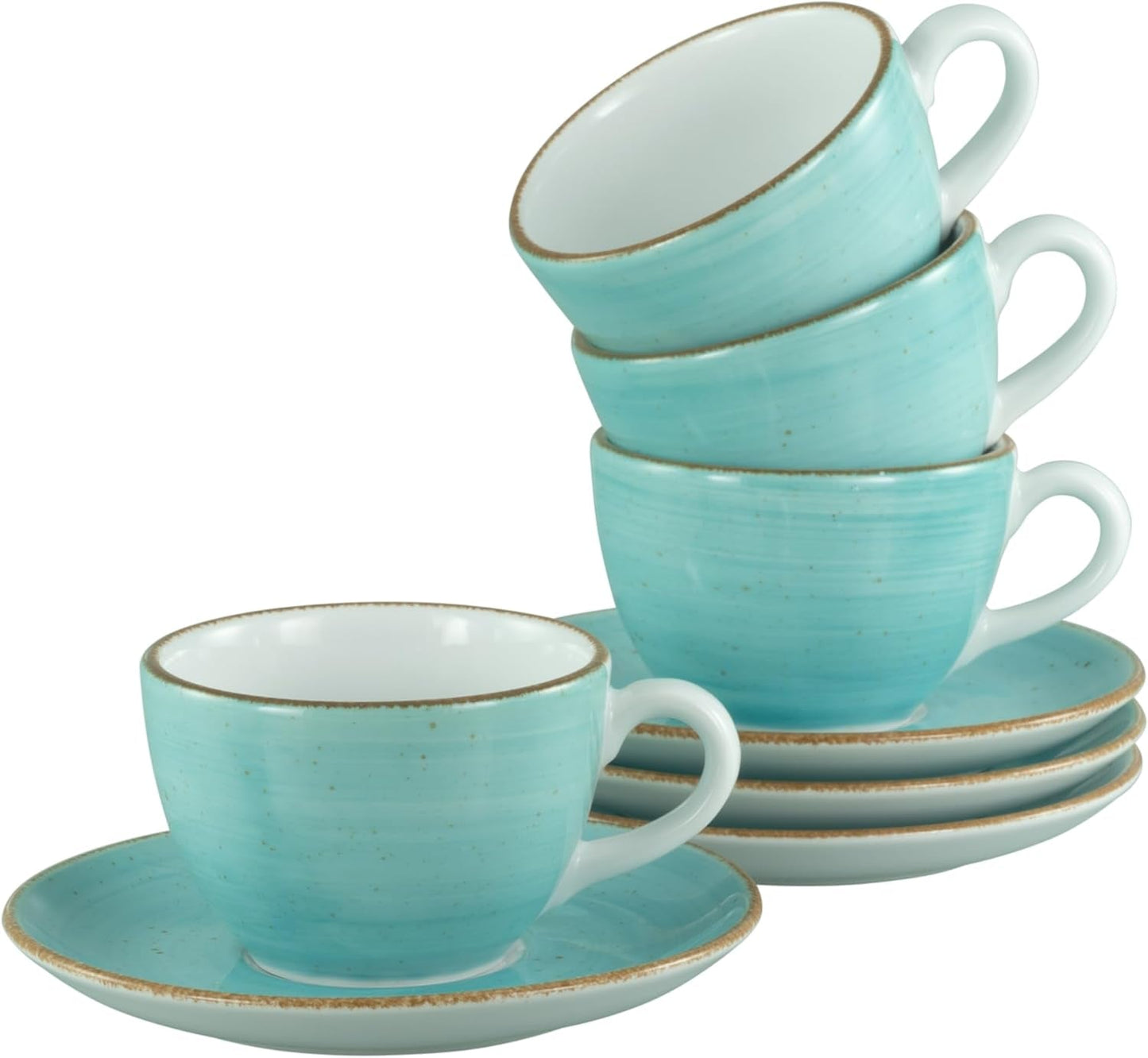 Vytvořitelná sada 34042 Vintage Nature Aqua Series 8dílná sada nádobí pro 4 porcelánové šálky na kávu Vhodné do myčky a mikrovlnné trouby Vyrobeno v Evropě