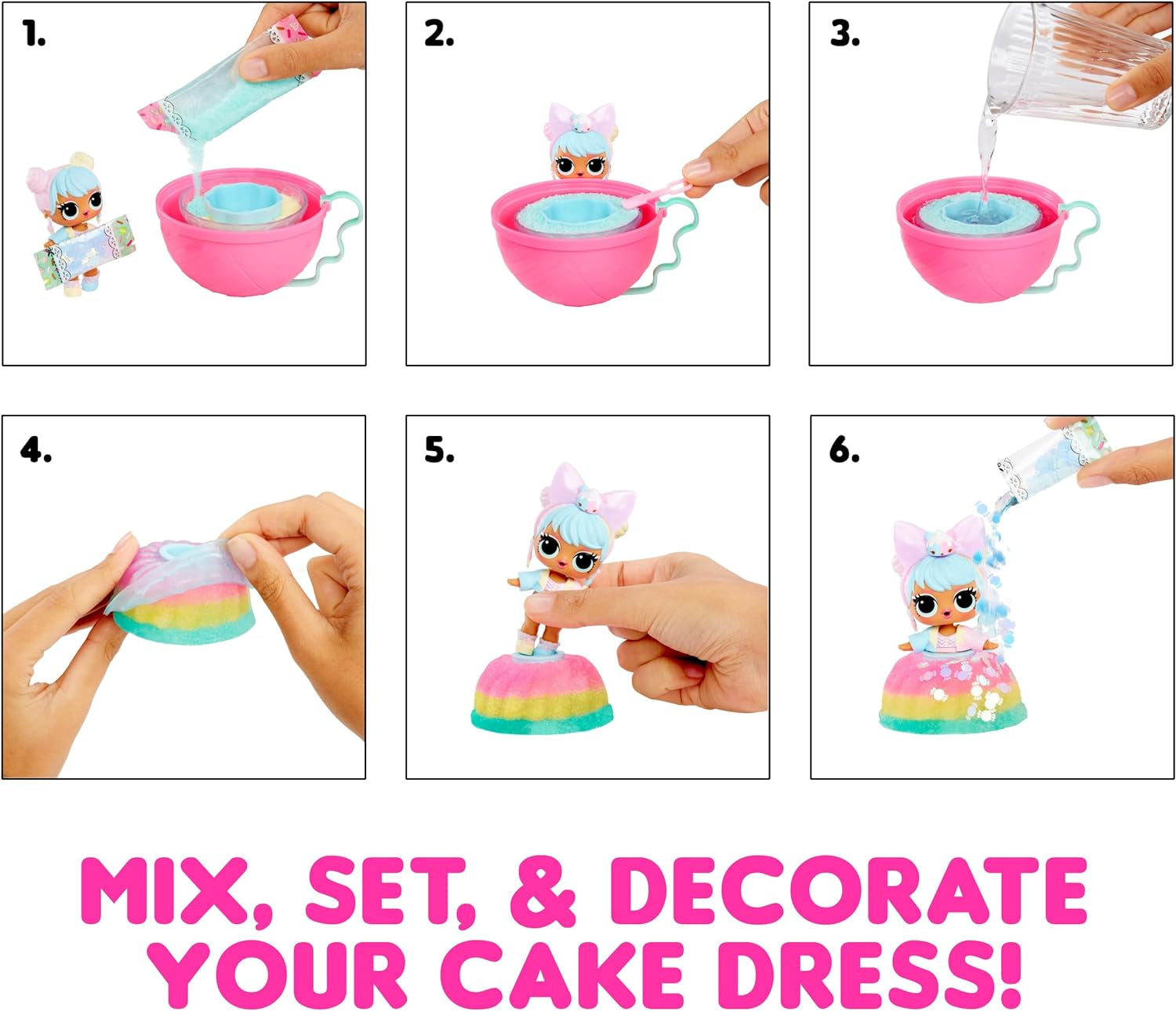 L.O.L. Překvapení! Mix & Make Birthday Cake Tocks - Se sběratelskou panenkou, DIY dortovými šaty, "pečením" a zdobením dortu, přísadami a třpytivým posypem - Panenka s dortovými šaty - Ideální pro dívky ve věku 3+ Naty Shop Dolls