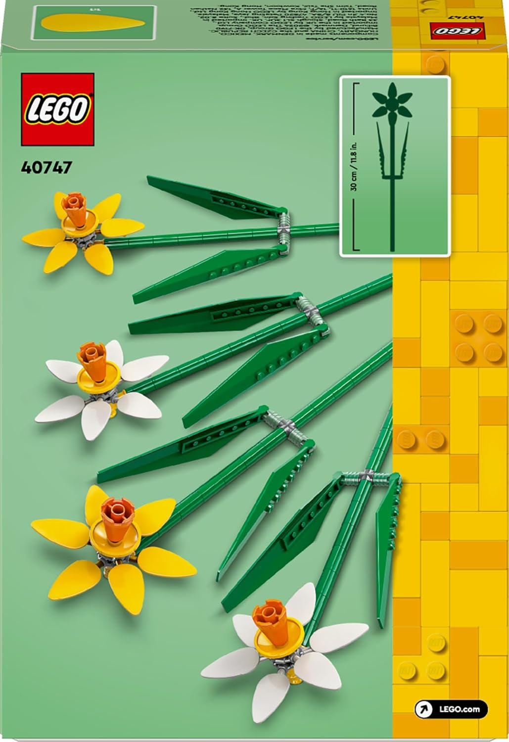 Narcisy LEGO Botanicals - Velikonoční dárky pro dívky a chlapce - Umělé květiny pro děti - Kytice jako dekorace do pokoje nebo kanceláře - Dárek pro ženy - 40747 Stavebnice Besuche den LEGO-Store