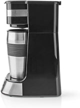 Espressor NEDIS - filtrovaná káva - 0,4 l - 1 šálek - časovač - černá / stříbrná