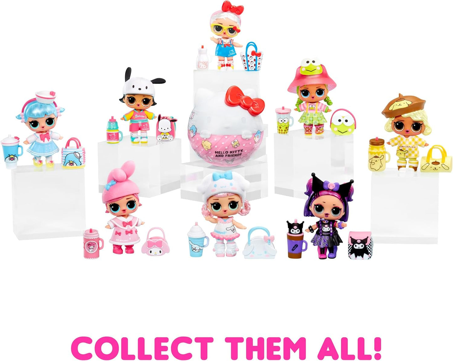 L.O.L. Překvapení! Loves Hello Kitty and Friends – 1 panenka se 7 překvapeními, náhodný výběr, 8 kusů ke sbírání, dárek pro děti 4+, panenky Pink Naty Shop