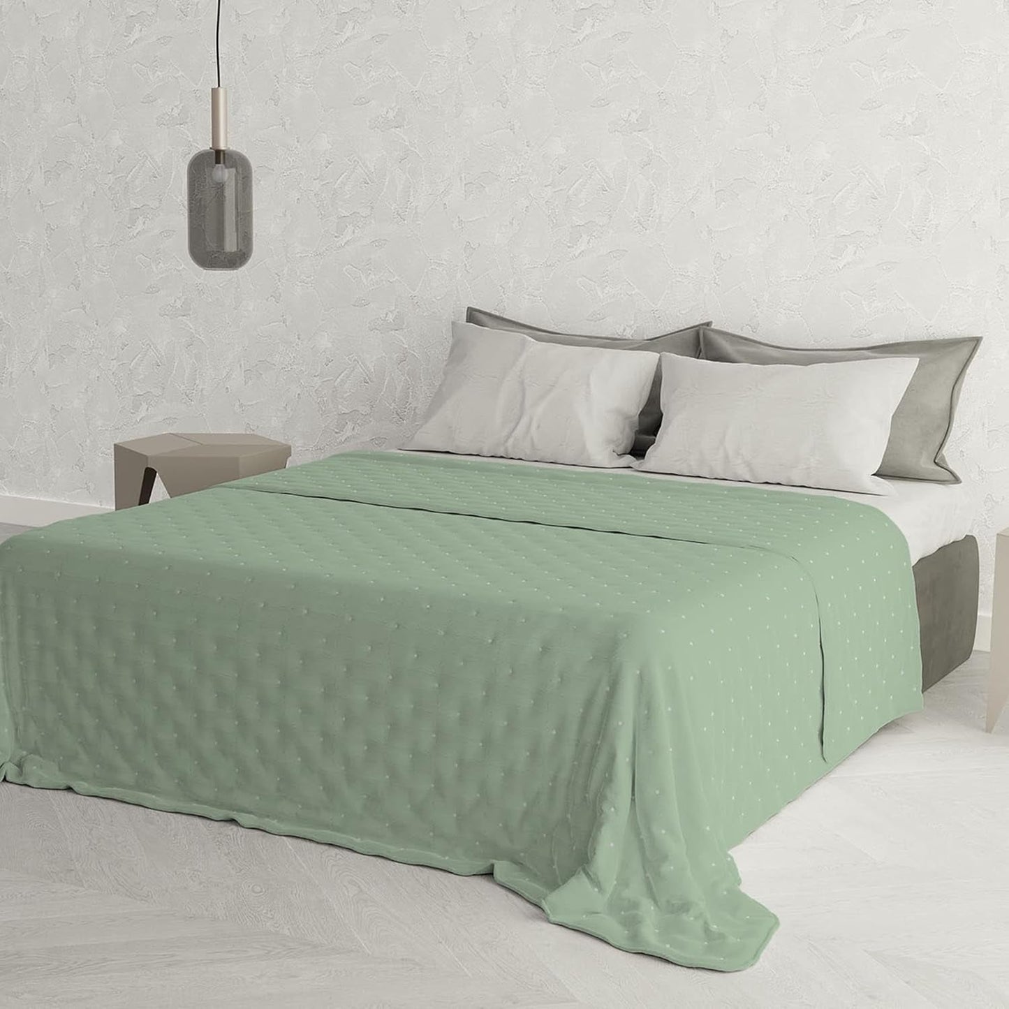 Italské povlečení letní přikrývka CHIC, mikrovlákno, DOUBLE 250X250Cm, světle zelená Přikrývky a přikrývky Naty Shop