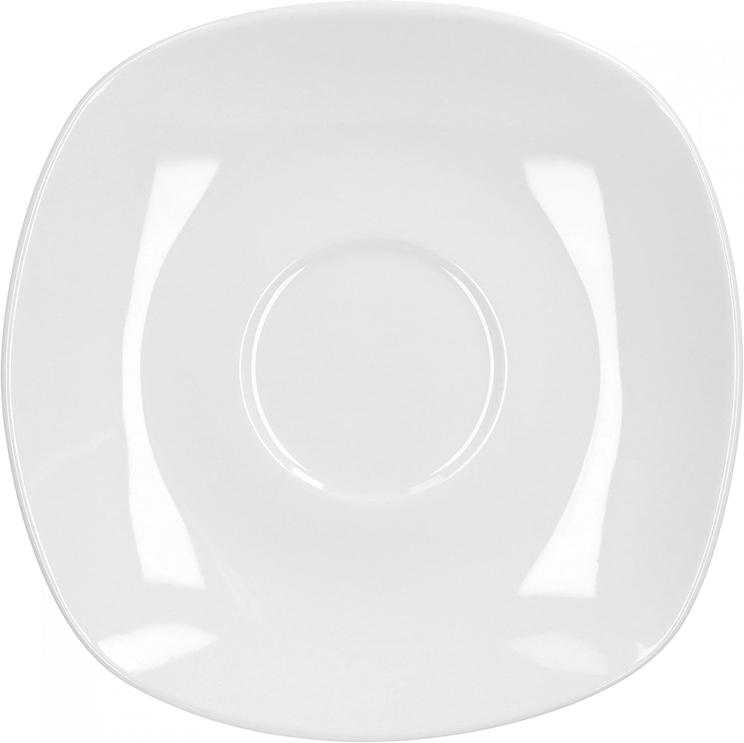Van Well Lilli Coffee Service pro 12, 36dílnou sadu čtvercového bílého porcelánového nádobí se zakřivenými hranami pro dokonale uspořádaný konferenční stolek - Lze mýt v myčce