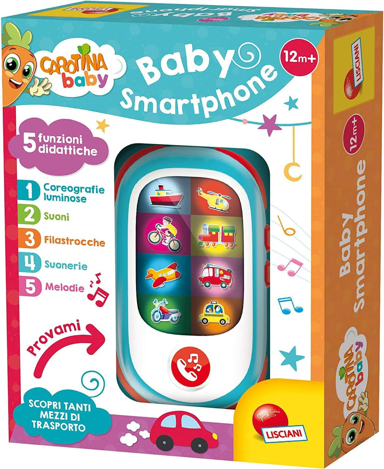 Liscianigiochi 95032 Carotina Baby Smartphone LED, nelze použít, S Jucarii Bebe Naty Shop Výchozí název