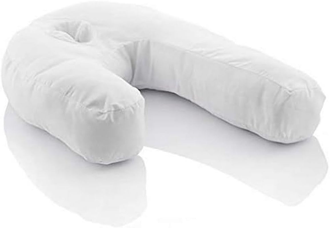 Innovagoods Ergonomický polštář ve tvaru U pro boční spáče, ideální pro těhotenství, podporuje klidné dýchání, omezuje chrápání, bavlna a polyester, bílý, 39 X 57 X 14 cm Krční ortopedické polštáře Naty Shop Výchozí název