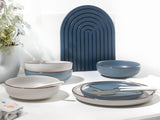 CreaTable, 21016, Modern Scandic Blue-Grey Series, 16dílná sada nádobí, Porcelánová kombinovaná služba, Vhodné do myčky a mikrovlnné trouby, Kvalitní výroba