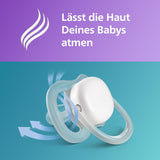 Dudlík Philips Avent Ultra Air - sada 2 prodyšných dudlíků bez BPA pro děti od 18 měsíců, včetně pouzdra na přenášení a sterilizace, Velryba/Velryba (Model SCF349/24)