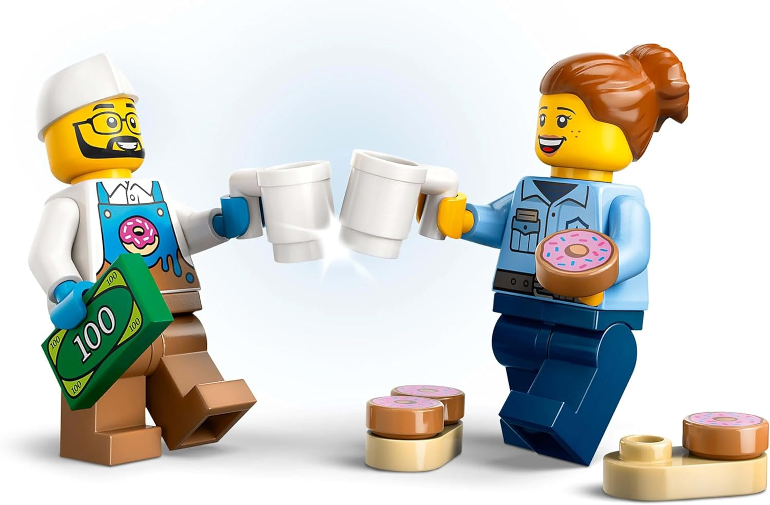 LEGO City Donut Truck - Hrací náklaďák s jídlem se 2 minifigurkami policistů - Stavebnice pro chlapce a dívky ve věku 5+ - Tip na narozeninový dárek a dárek k svátku 60452 Stavebnice Besuche den LEGO-Store