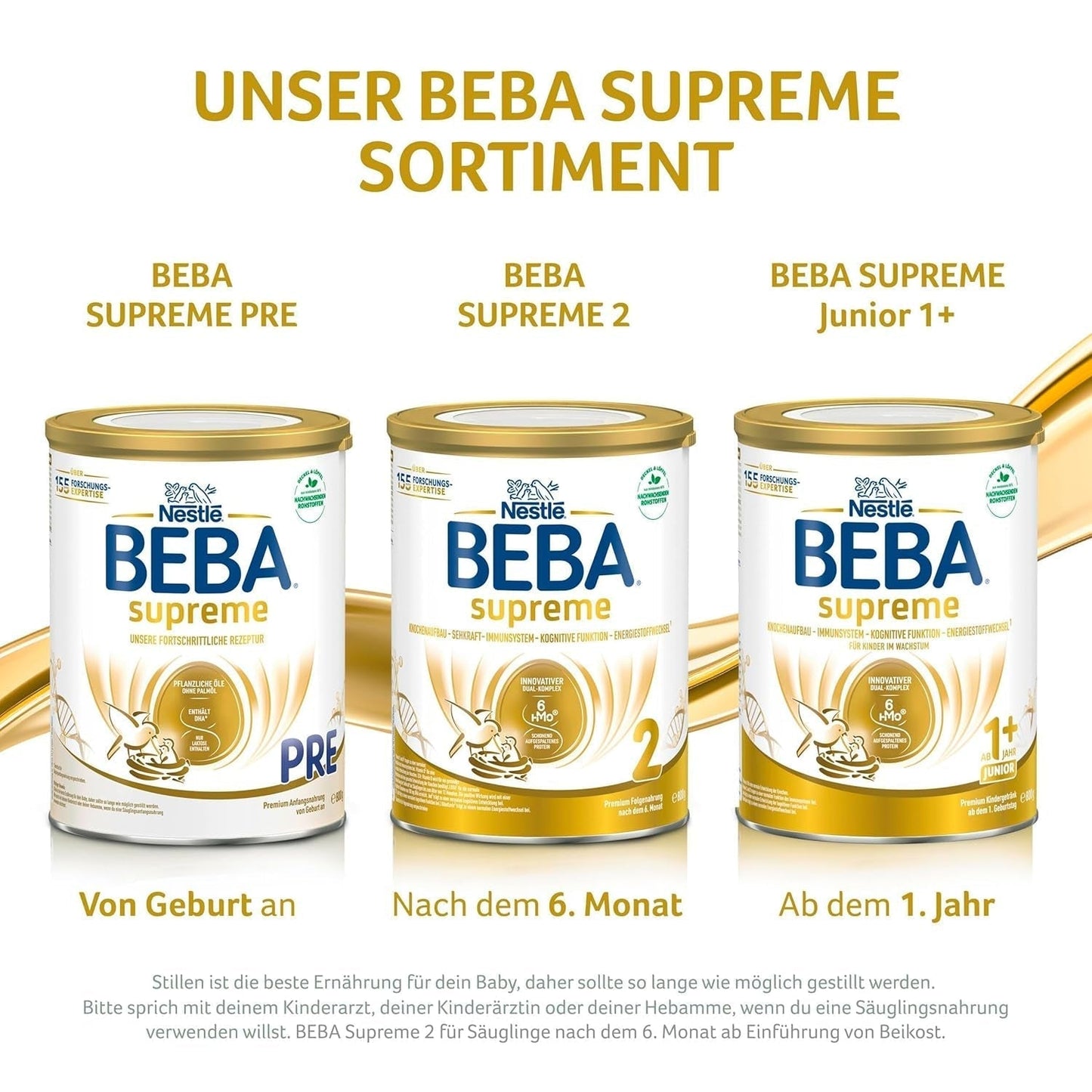BEBA SUPREME 2 Pokračovací mléko po 6 měsících, pouze laktóza, bez palmového oleje, balení 6 ks (6 x 800 g) Naty Shop