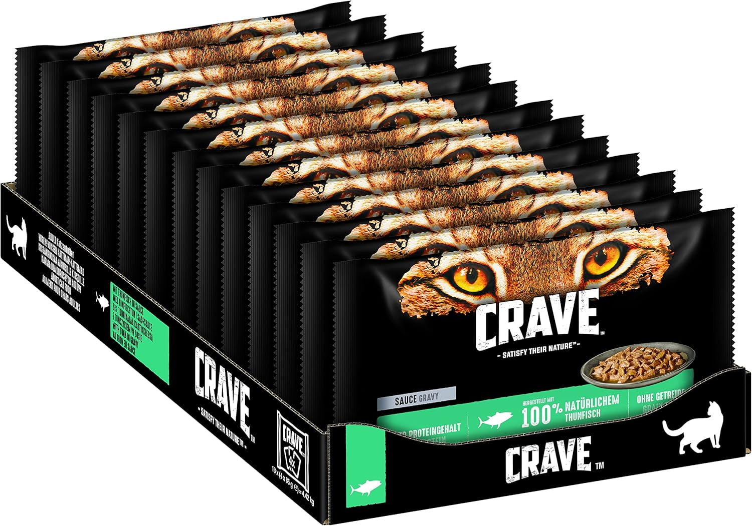 CRAVE Katze Portionsbeutel Multipack omáčka s tuňákem 13 x 4 x 85 g
