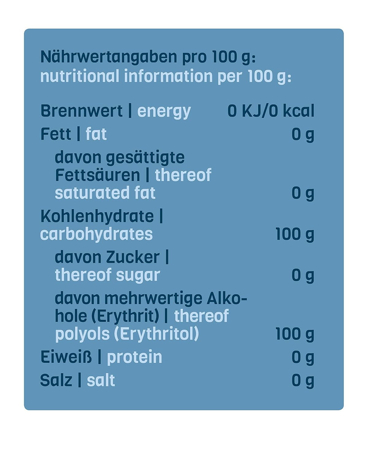 Nosugarsugar Erythrit Puder Streudose - Puderzuckerersatz Kalorienfrei, 19Er balení (19 X 250 G) Sladidla Naty Shop