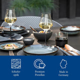 Villeroy & Boch Manufacture Rock Starter Set, 6dílná, černá, vhodná do myčky, vhodná do mikrovlnné trouby, matná černá sada nádobí, nádobí, příbory, prémiový porcelán