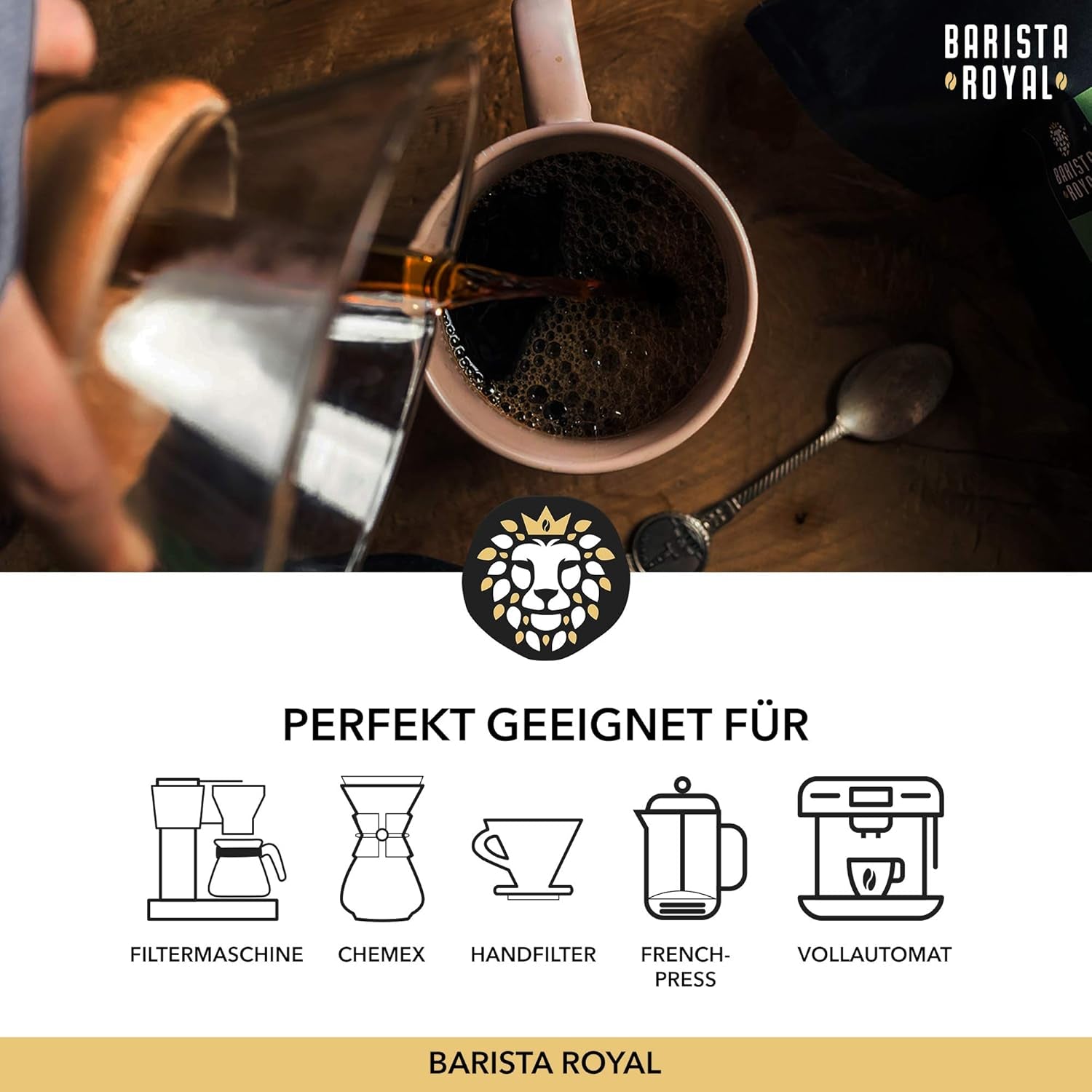 BARISTA ROYAL Bio Kaffeebohnen 1kg "Speciální výběr" | Frische Kaffeebohnen direkt gehandelt | 70% Arabica, 30% Robusta Kaffee ganze Bohnen | Ideální pro plně automatické a filtrační stroje
