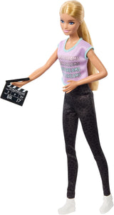 Barbie Berufe-Set se 4 loutkami a zuby, ženy ve filmové pobočce se studiovým oblečením, Regisseurin, Kamerafrau a filmová hvězda v oblečení Ausziehbaren, HRG54