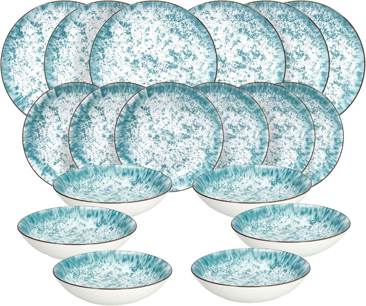 Kalos, sada nádobí pro 6 osob, 18 kusů, porcelán, světle modrá