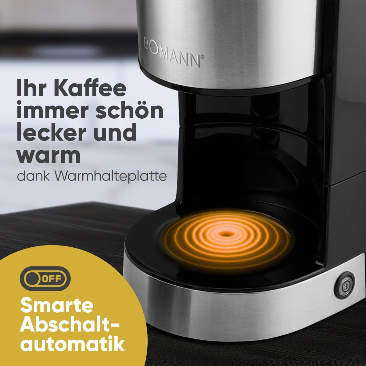 Kávovar na espresso s filtrem Bomann® | na 12-14 šálků | Kávovar na espresso s filtrem | Pouzdro z nerezové oceli | Proti kapání | Espresso | Kávovar na espresso s filtrem | 800W | KA 6071 CB