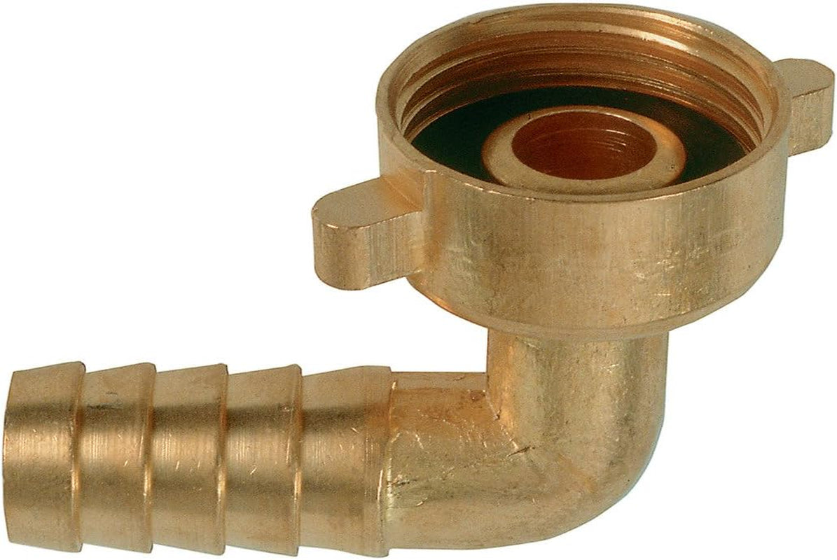 Koleno 90° rohaté, vnitřní závit 3/4", pro vodovodní baterie s vnějším závitem 3/4" plus hadice na vodu 1/2", mosaz / zavlažování zahrady / FLOR92400, vícebarevné